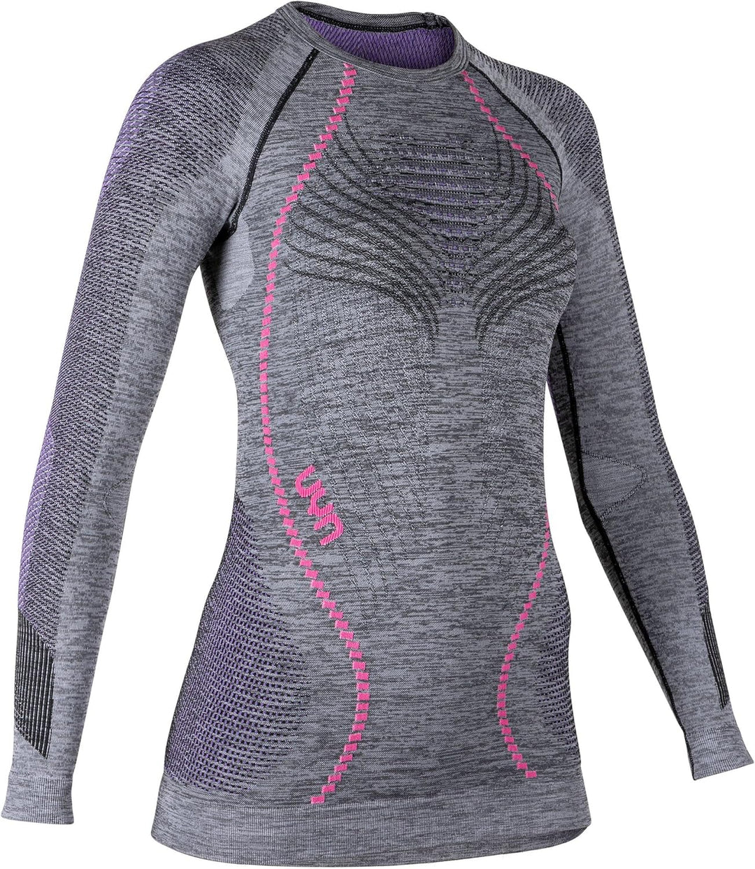 UYN Damen Unterhemd Ambityon UW Unterhemd, Black Melange/Purple/Raspberry, L/XL, U100023