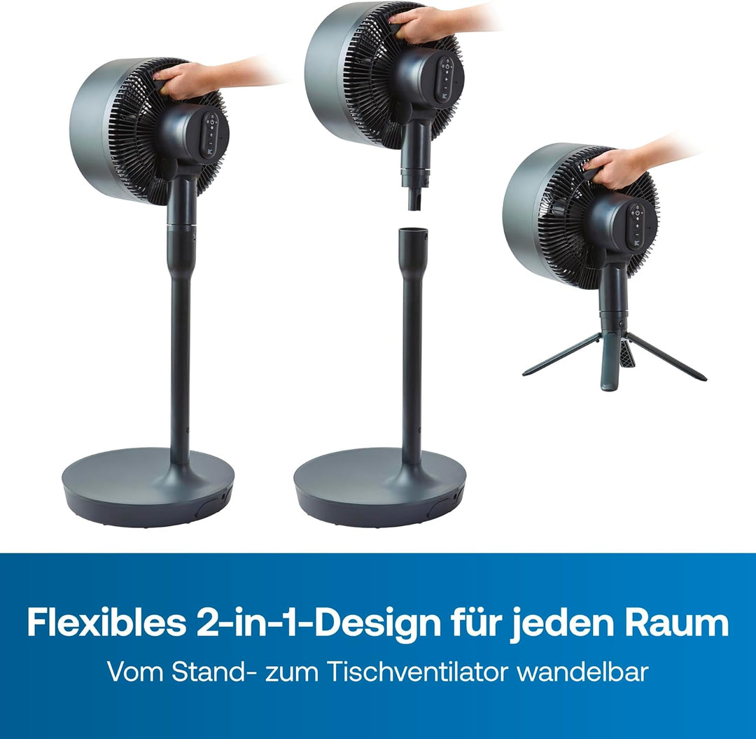 DIMPLEX DUOCOOL 2-in-1 Smart Akku Ventilator, Standventilator & Tischventilator mit 45h Akkulaufzeit