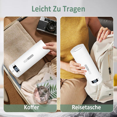 Dreamhigh® Reisewasserkocher, 450ml Mini Wasserkocher, 300W Wasserkocher Klein aus Edelstahl, Reise