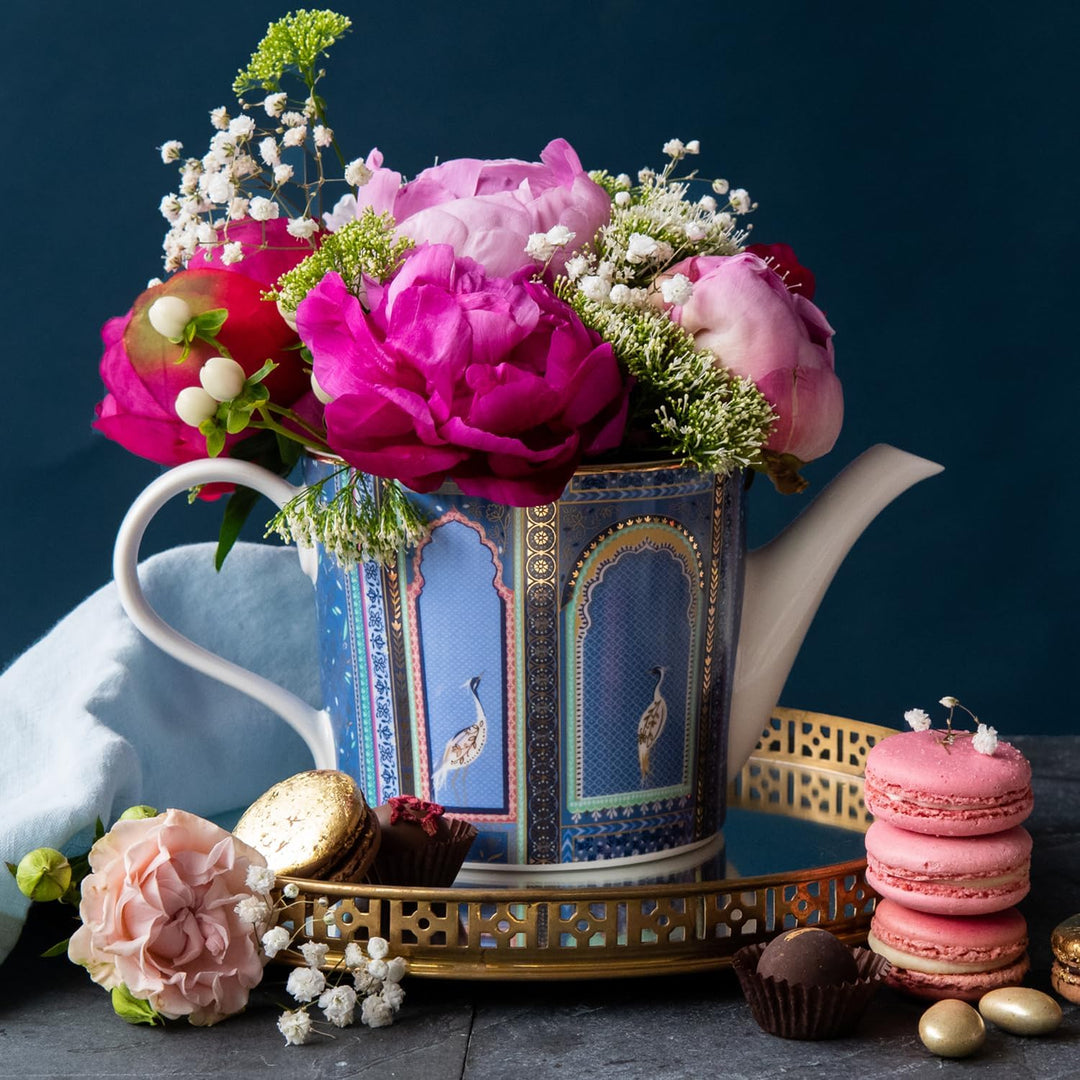 Sara Miller Portmeirion India SMII78923-XG Teekanne, Gitterfenster