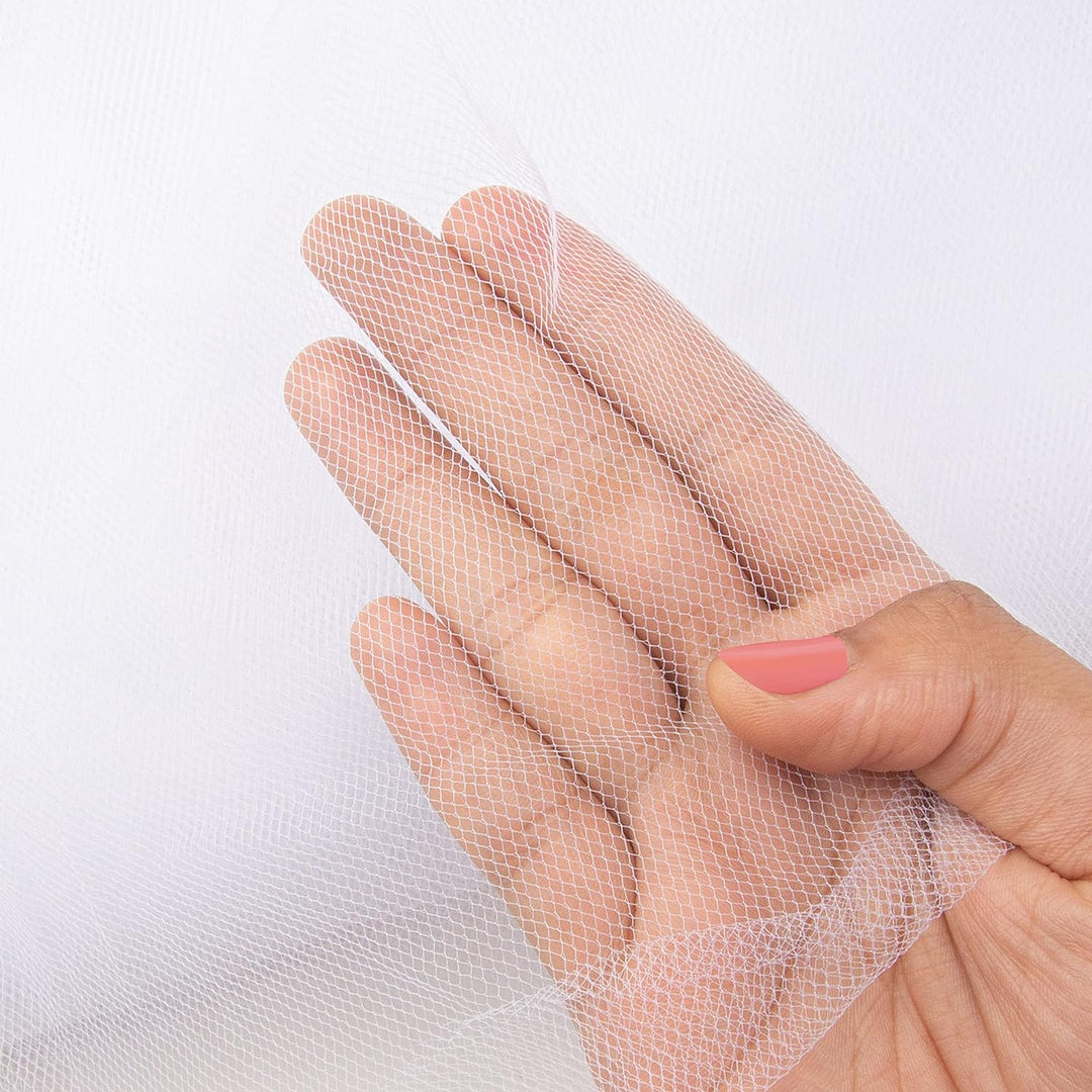 Handi Stitch Breite Tüll Stoff Rolle Weiss – 137 cm Breit x 18 m Lang - Tüllstoff Weiss Polyester Tü