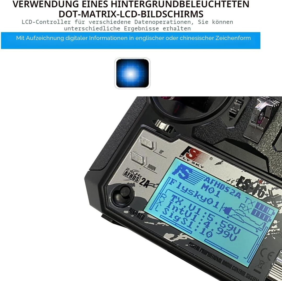 DTXMX Flysky FS-i6X RC Sender 6 Kanal 2.4GHz fernsteuerung mit FS-iA6B Empfänger Radio Control Syste