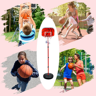 Basketballkorb und Stand Kinder, AolKee Tragbarer 50CM-150cm Mini Basketballkorb Kinder, Verstellbar