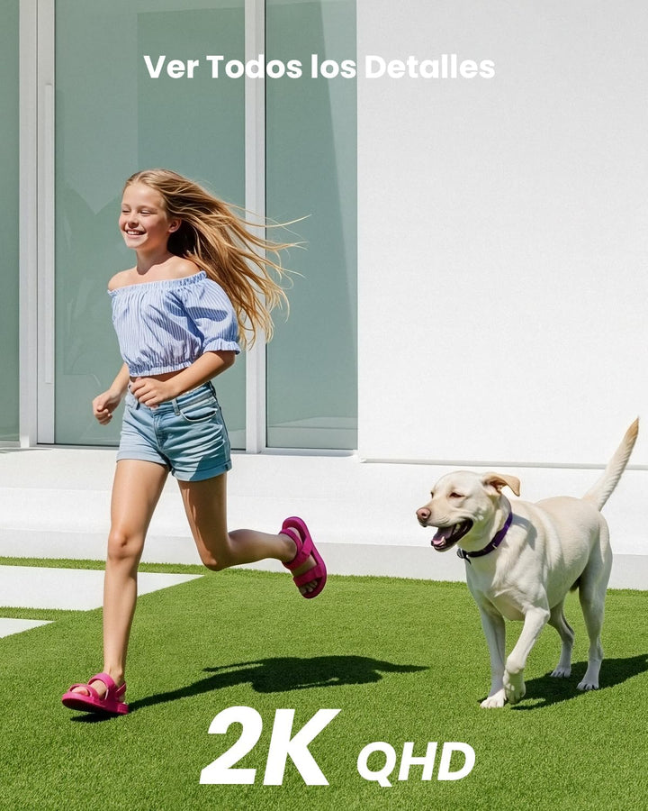 2K Überwachungskamera Aussen Solar, 2er Set, 360° PTZ WLAN | 2 Kameras für Eingang, Garten und Garag