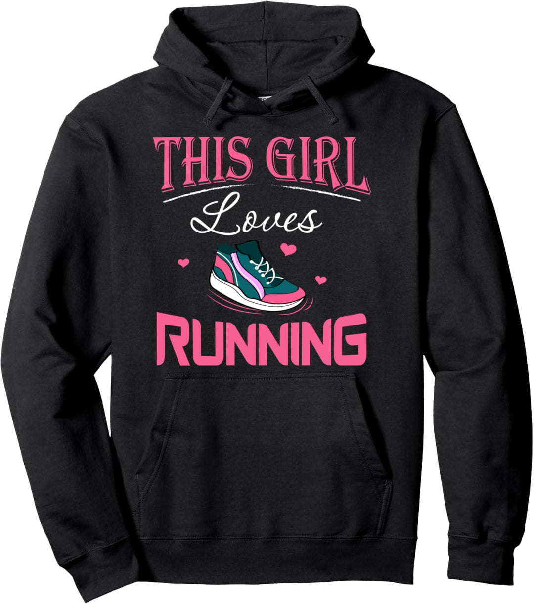 Dieses Mädchen liebt es zu laufen Pullover Hoodie