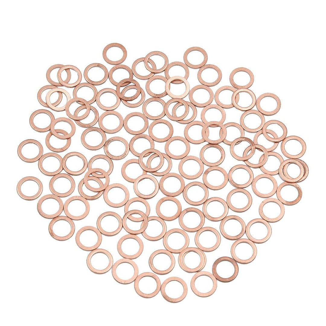 sourcing map 100stk. Scheiben Flach Dichtung Ring Unterscheibe 8mm Innendurchmesser Kupfer