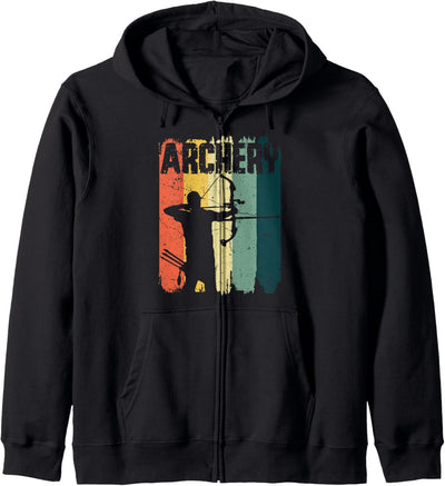 Bogenschiessen Sport Retro Vintage Bogenschützen Bogen und Kapuzenjacke