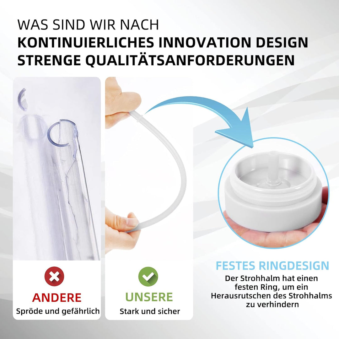 Volhoply 600 ml Trinkbecher mit Deckel und Strohhalm Zehnerpack,20oz Doppelwandiger Wiederverwendbar