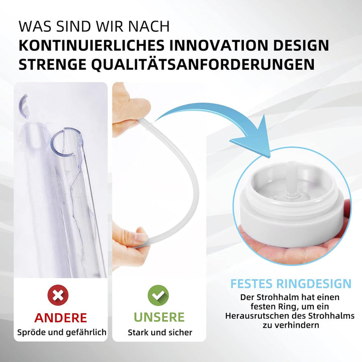 Volhoply 600 ml Trinkbecher mit Deckel und Strohhalm Zehnerpack,20oz Doppelwandiger Wiederverwendbar