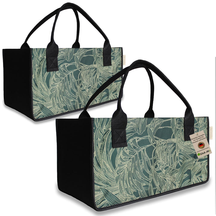 2 Stück Filztaschen Einkaufstasche Kaminholztasche Kaminholzkorb Filz Zeitungsständer Zeitungskorb (