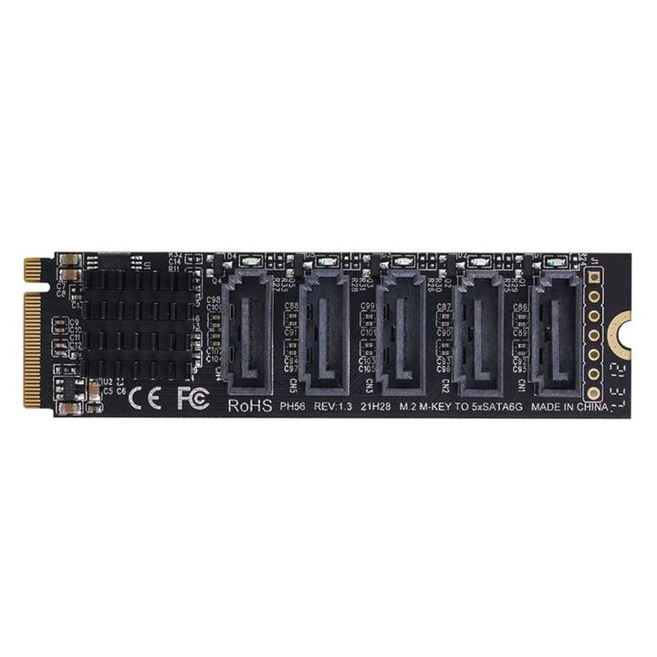 Xiwai NGFF NVME M-Key PCI Express zu SATA 3.0 6Gbps 5 Ports Adapter Converter Festplattenerweiterung