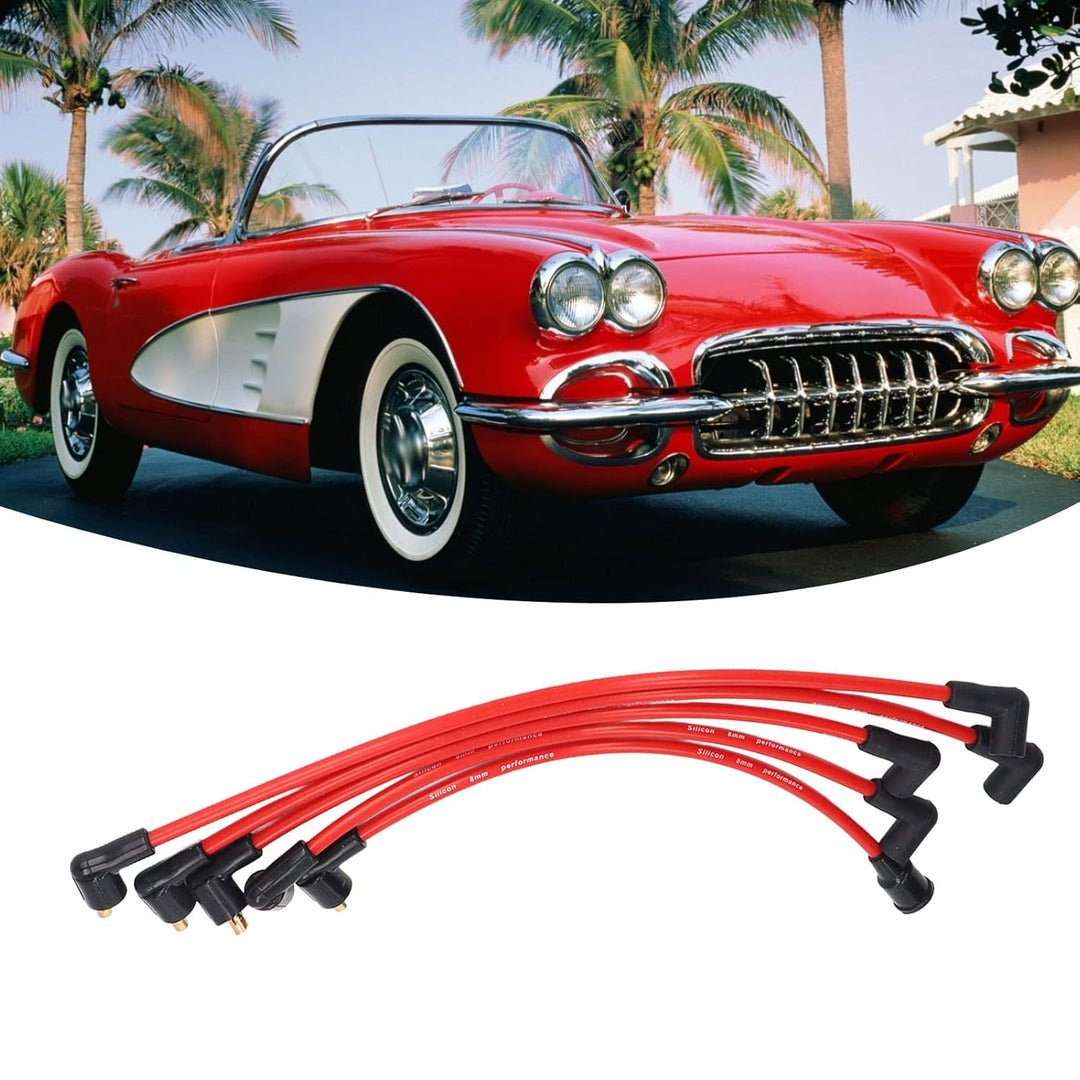 Zündkerzen-Zündkabelsatz für MGB 1800cc-Modelle, 5 Stück, 8 Mm, Rotes Silikon, HT-Zündkabel, Zündker