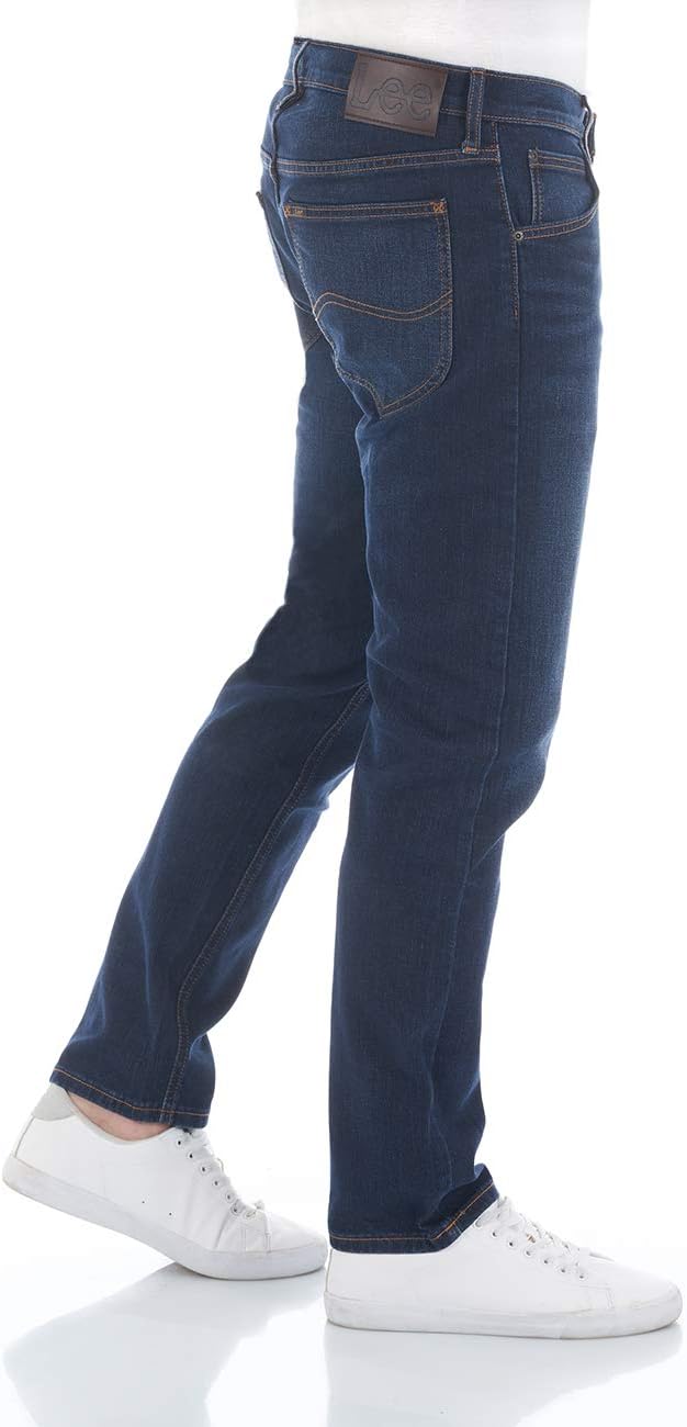 Lee Herren Jeans Regular Fit Daren Zip Fly Hose Straight Jeanshose Baumwolle Denim Stretch Blue Schw