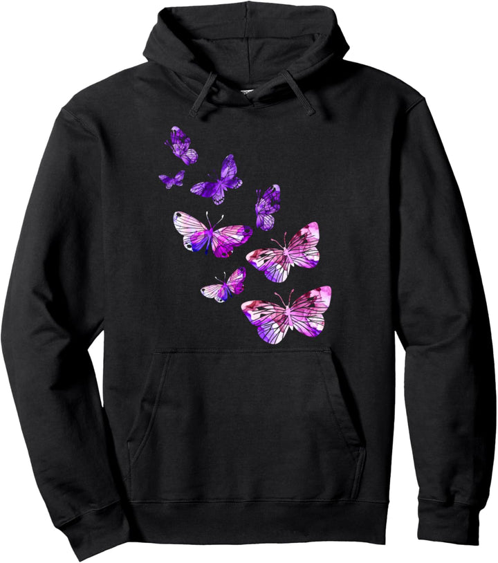 Schöner Schmetterling für Mädchen Bunte lila Schmetterlinge Pullover Hoodie