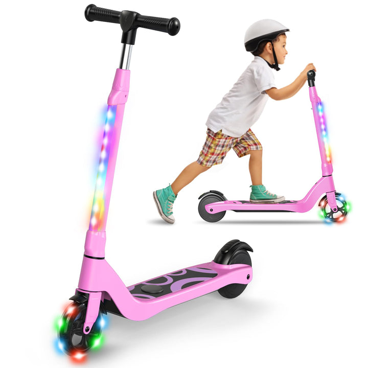 SISIGAD E Scooter Kinder für 6-12 Jahre, E Roller Kinder 5.3 Zoll Kinderroller mit Blinkende LED-Leu