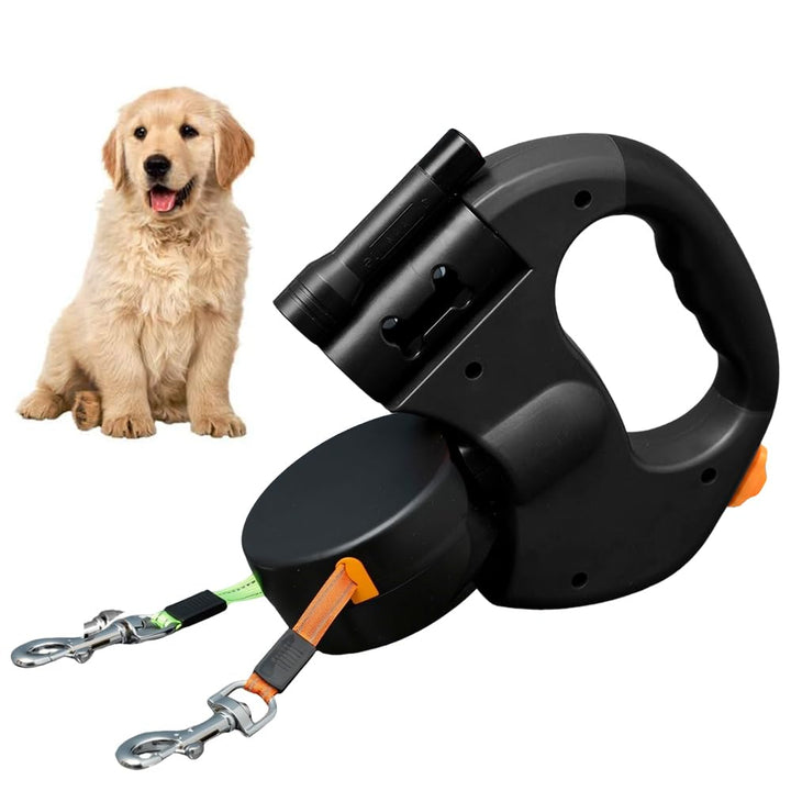 Doppelte Einziehbare Hundeleine, 3M Flexible Einziehbare Hundeleine Doppelleine fur Zwei Hunde mit L