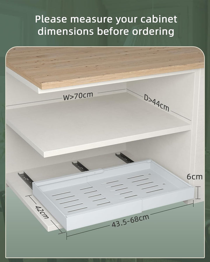 NETEL 2er-Pack Teleskopschublade Ausziehbarer Schubladen Organizer Einstellbare Breite 43.5-68cm für