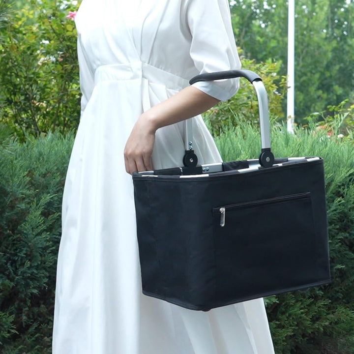 Diurwur® 30L Tragekorb Gross Faltbar Einkaufskorb mit Deckel Picknickkorb mit Stützstrebe Korb Einka
