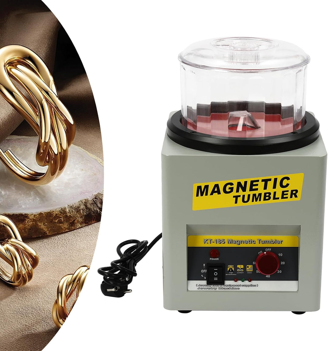 Magnetische Trommel Schmuck Poliermaschine Schmuckpoliermaschine mit Zeitfunktion, 220V 2000RPM Magn