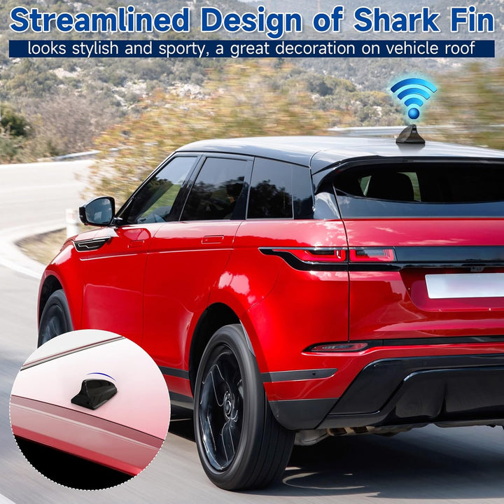 Eightwood Haifisch Antenne Auto Antenne Dach Shark Antenne Auto Kurz mit Verstärker AM/FM Autoradio