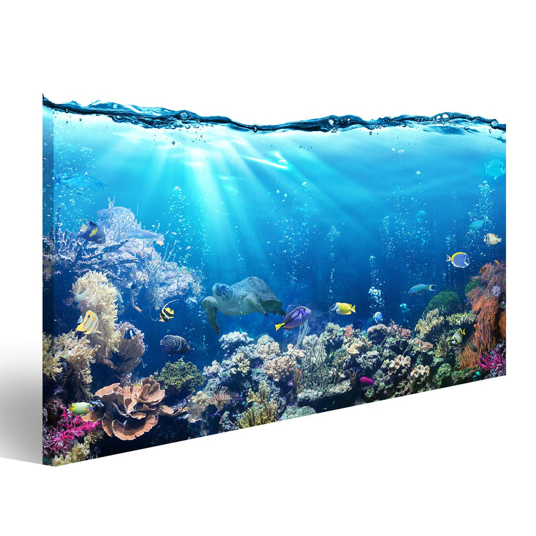 islandburner Bild auf Leinwand Unterwasser Szene Riff Und Tropischen Fischen Aquarium Bilder Wandbil