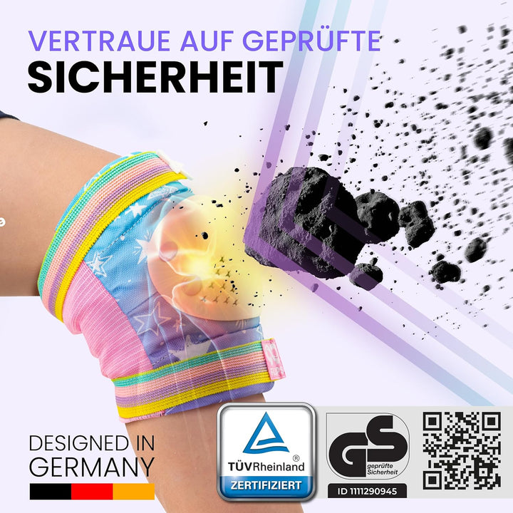 99FLIPS Inliner Schoner Kinder Set - TÜV Rheinland GS Zertifiziert mit Einhorn Beutel für Skateboard