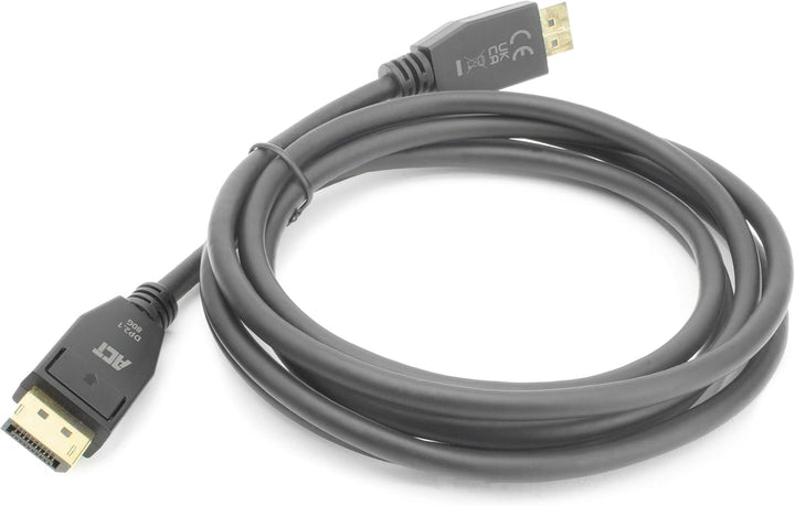 ACT DisplayPort 2.1 Kabel, 2m, 80 Gbps UHBR20, Unterstützt 10K@30Hz/8K@60Hz/4K@240Hz, DP80 - AK4082,