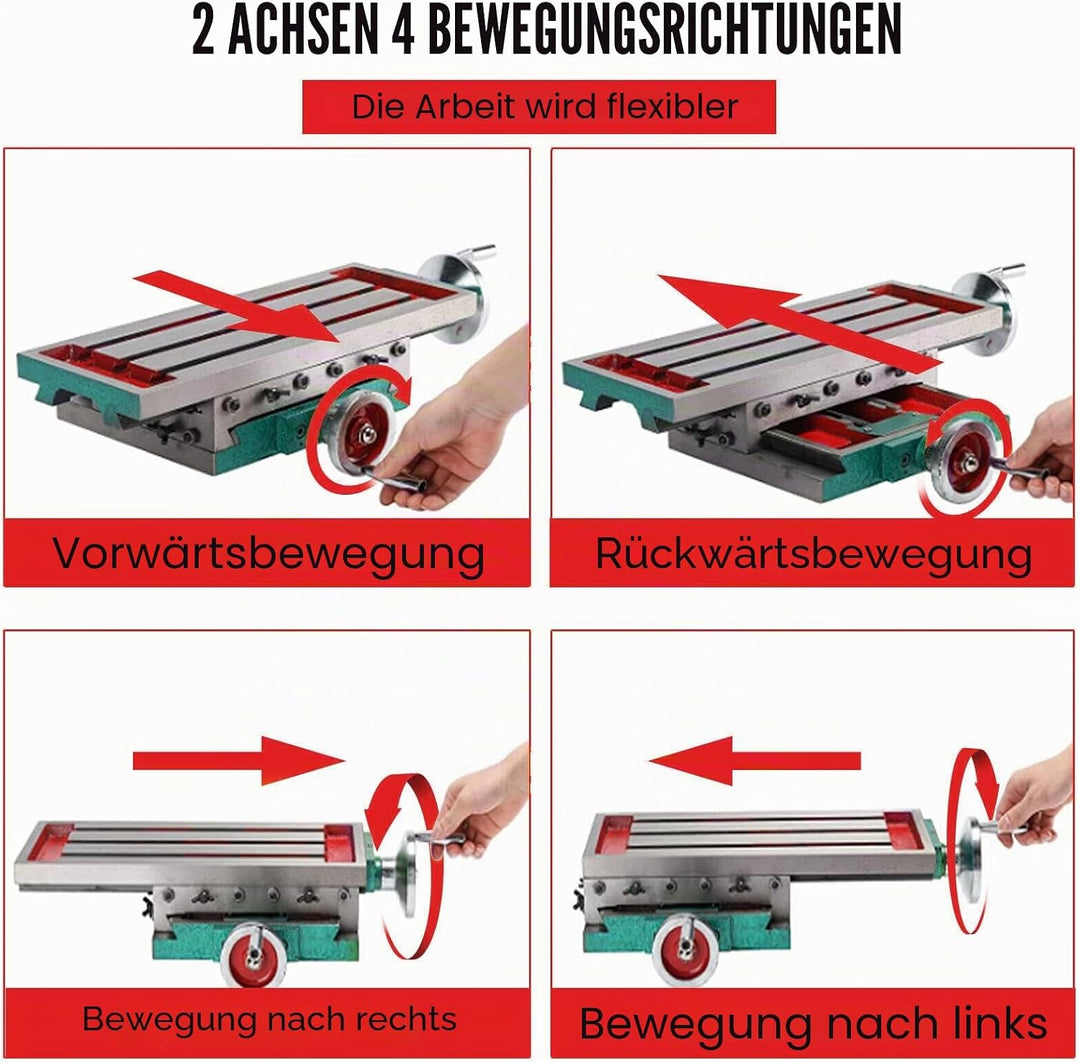 Metall X/Y Kreuztisch Frästisch für Ständerbohrmaschine Oberfräsen 450 * 170mm Präzision &amp; Haltbarke