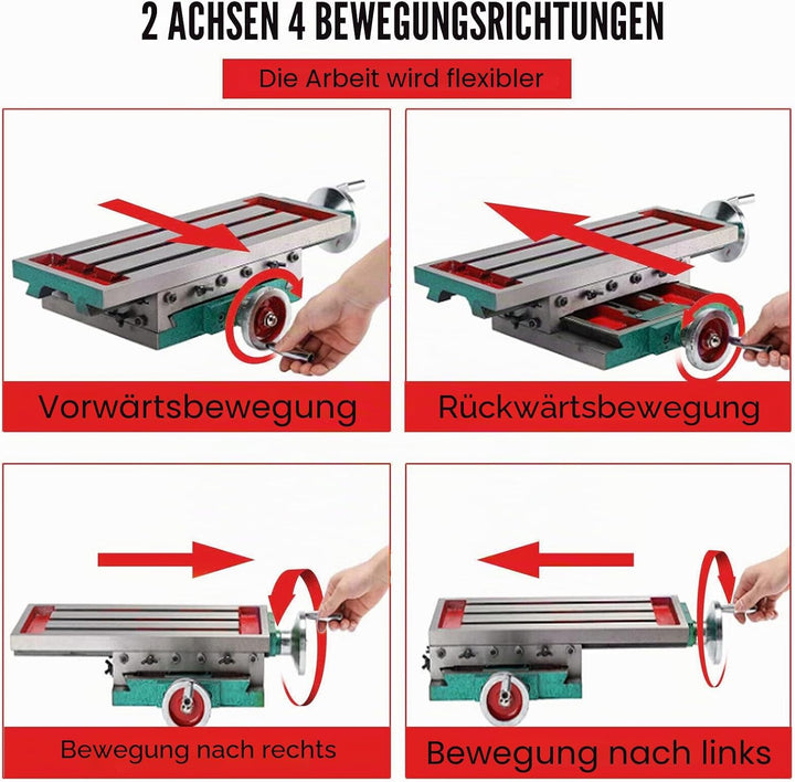 Metall X/Y Kreuztisch Frästisch für Ständerbohrmaschine Oberfräsen 450 * 170mm Präzision &amp; Haltbarke