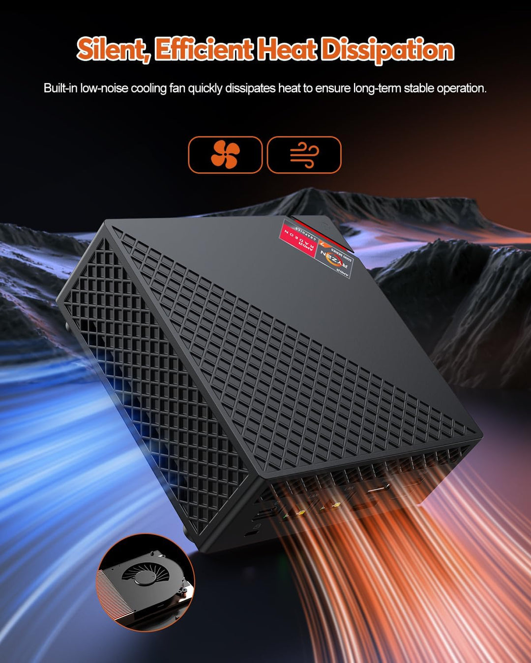 NiPoGi AM06 PRO Mini PC АMD Ryzen 5 5500U (6C/12T, bis zu 4,0 GHz), 16 GB DDR4 512 GB M.2 SSD Mini D