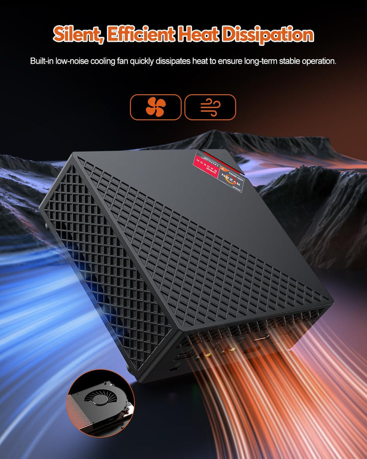 NiPoGi AM06 PRO Mini PC АMD Ryzen 5 5500U (6C/12T, bis zu 4,0 GHz), 16 GB DDR4 512 GB M.2 SSD Mini D