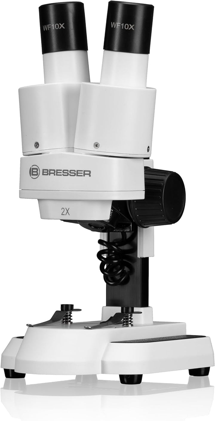 Bresser Junior Stereo 3D Mikroskop ICD-Pro mit 20x und 50x Vergrösserung für Kinder und Erwachsene f
