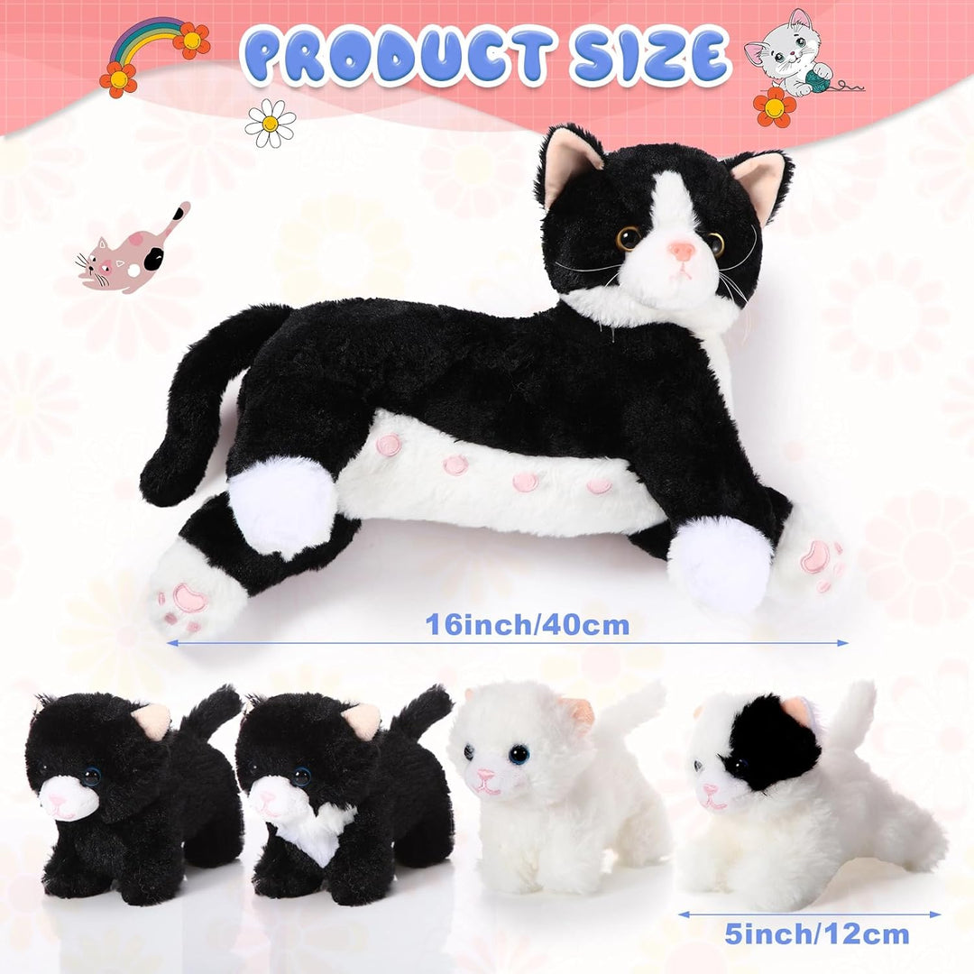 Skylety Pflegendes Katze Stofftier Mit Plüsch Kätzchen Kuscheltier Plushie Kätzchen Mama Katze Plues