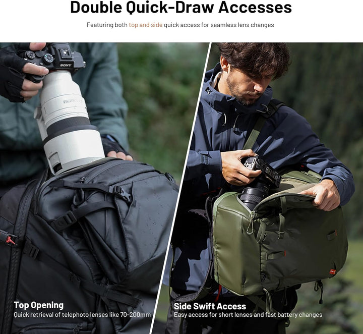 PGYTECH OnePro Focux 35L Rucksack Wasserdicht, Kamerarucksack für DSLR/SLR/Spiegellose Kameras/Objek