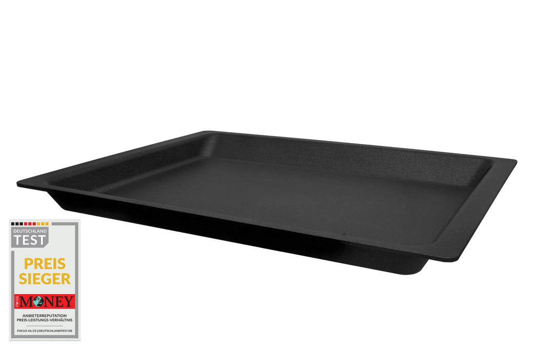 AMT Gastroguss Backplatte/Ofenplatte, 459 x 340 mm, 30 mm hoch, Aluguss (Aluminium), Lotan® Antihaft