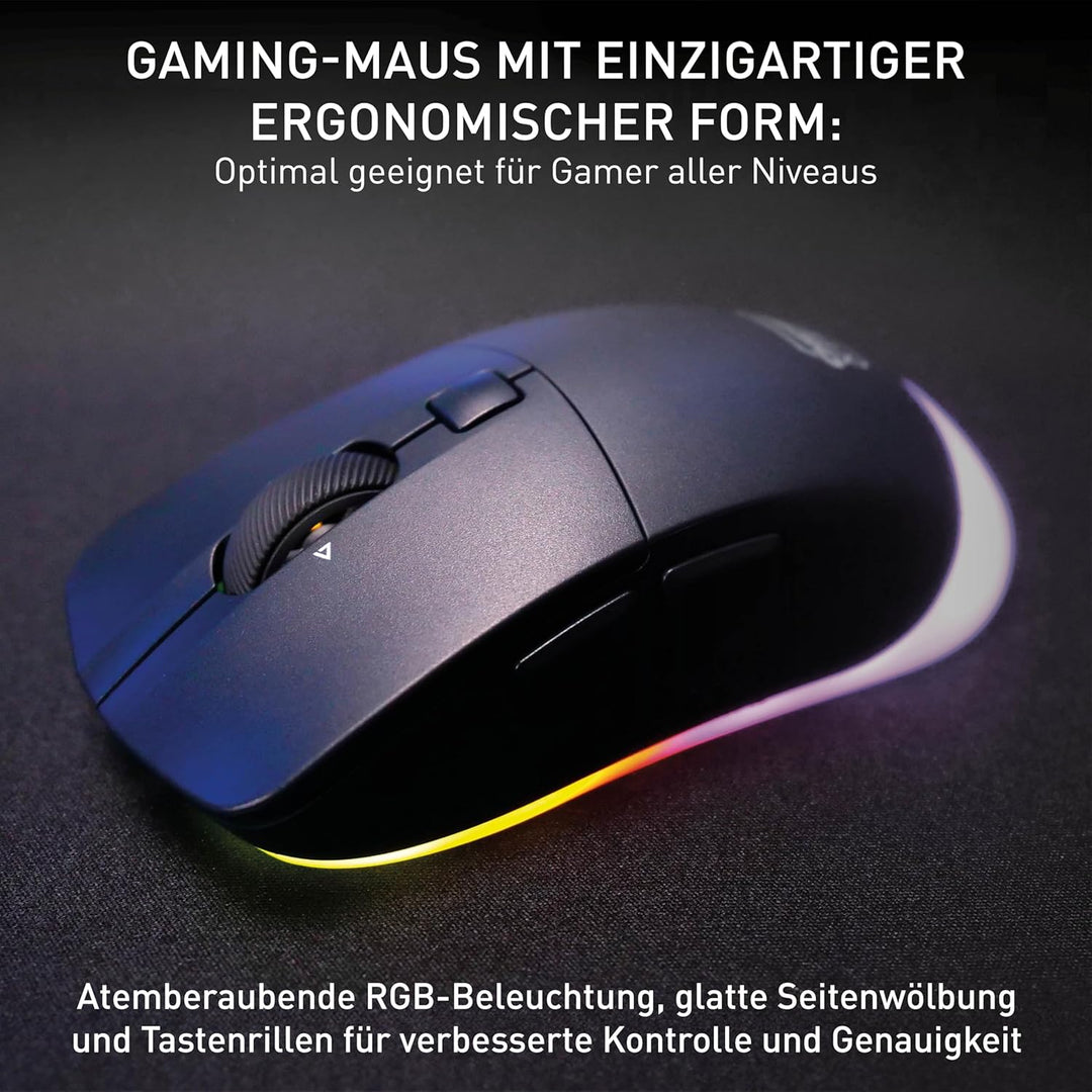 CHERRY XTRFY M50 Wireless, Kabellose Gaming-Maus, Verbindung über 2.4 GHz Funk, Bluetooth & Kabel, E