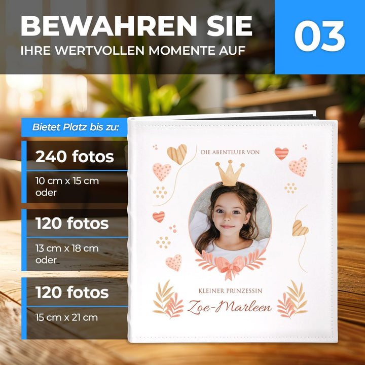 Maverton Fotoalbum zum Selbstgestalten + mit Aufdruck - für 240 Fotos 10x15-60 schwarze Seiten - Grö