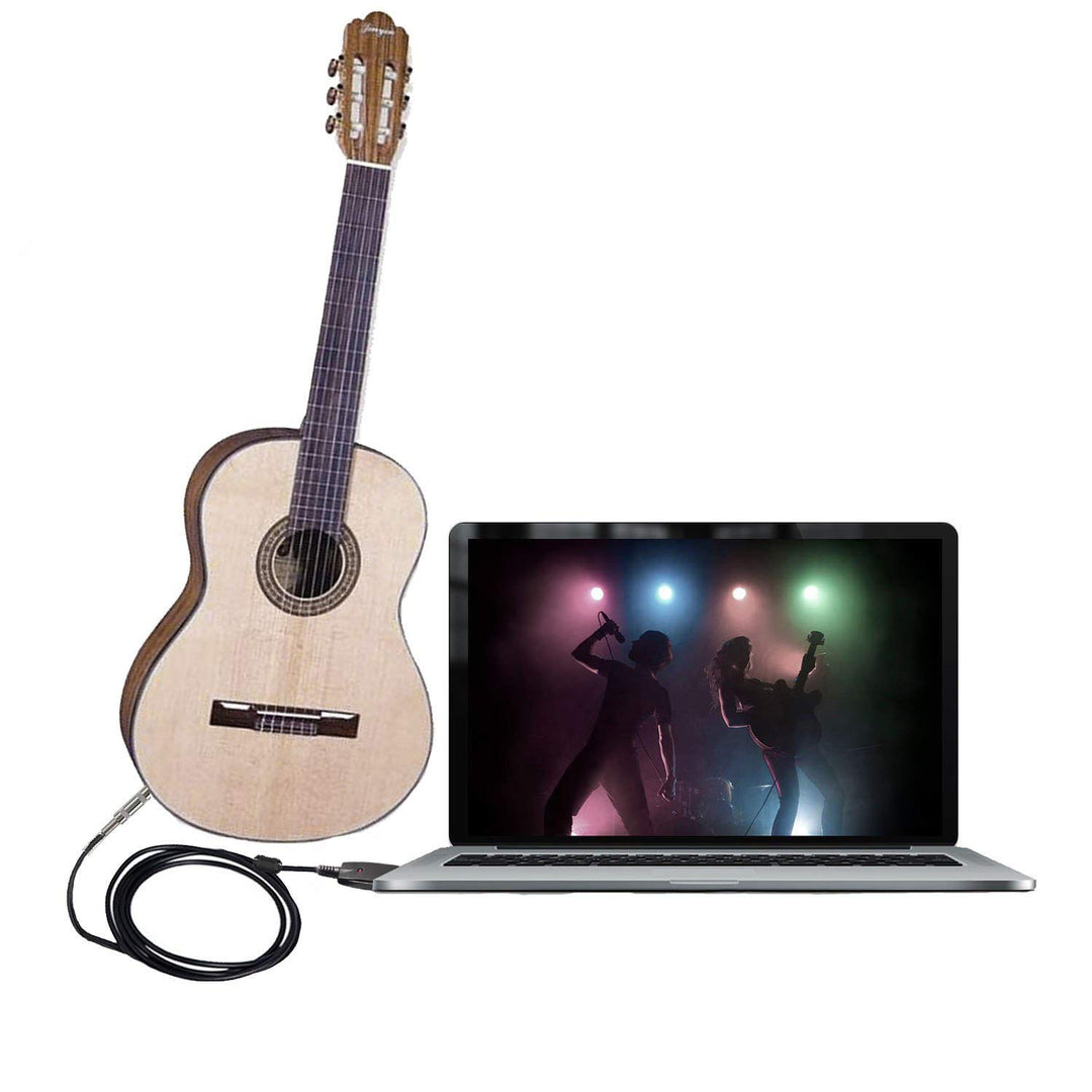 SiYear USB 2.0-Schnittstelle Stecker auf 6,35 mm (1/4 Zoll) TS-Mono-E-Gitarren-Konverterkabel, Studi