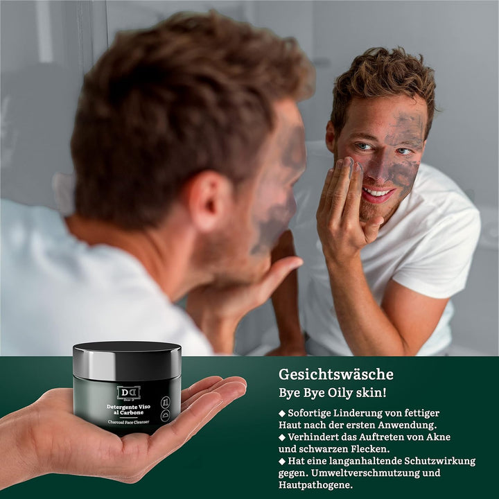 Dear D Männer Face Wash | Aktivkohle Gesichtsreinigung Mit Antbakterieller Und Peelender Wirkung | P