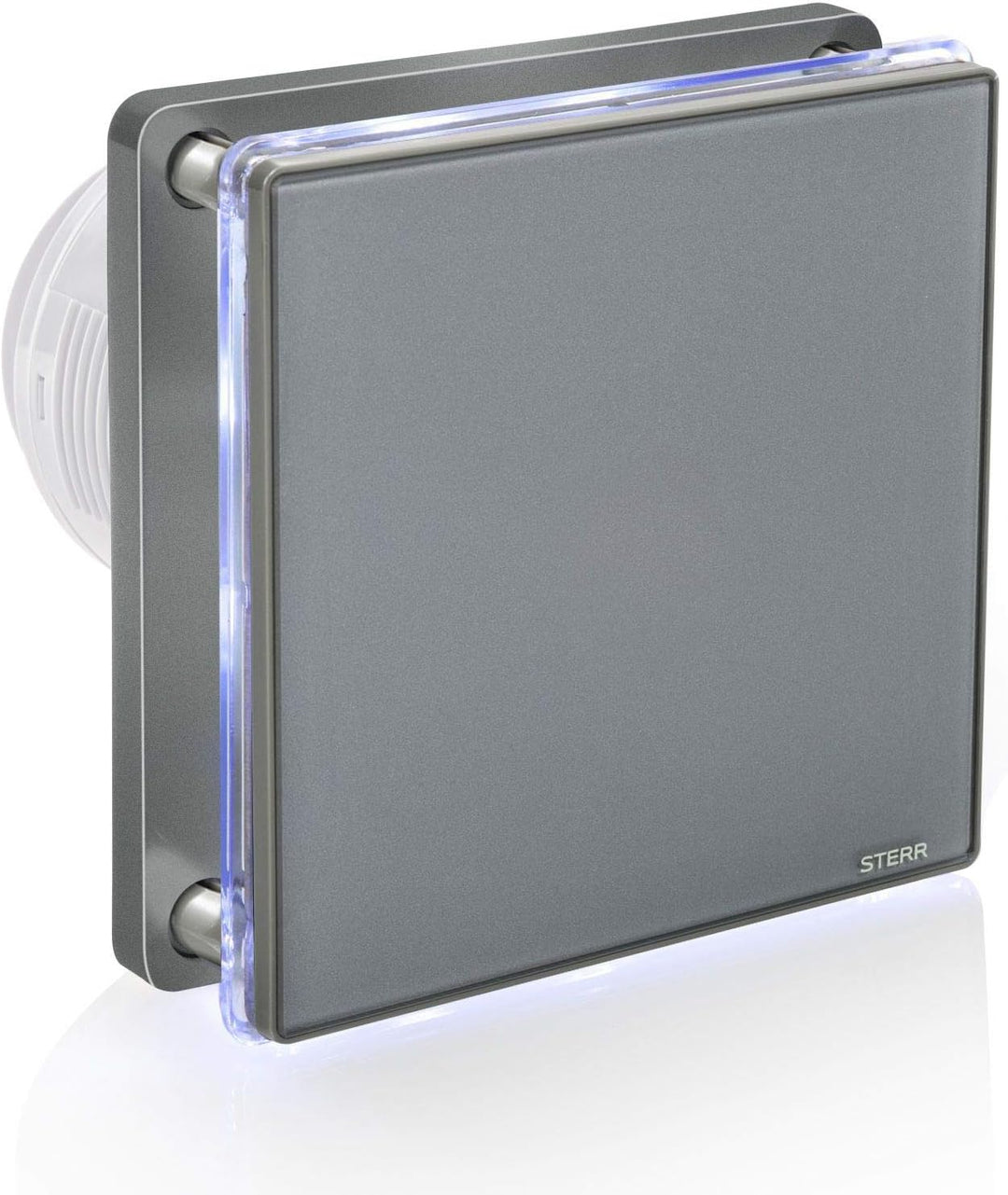 STERR Grau Badezimmerlüfter 100 mm mit LED + TIMER silent badlüfter - Moderner Lüfter ins Badezimmer