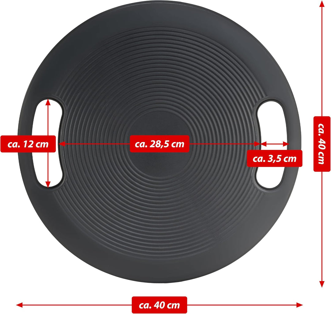 Balanceboard schwarz 40 cm mit Griffen Therapiekreisel Wackelbrett Hometraining Yoga Reha Sport Work