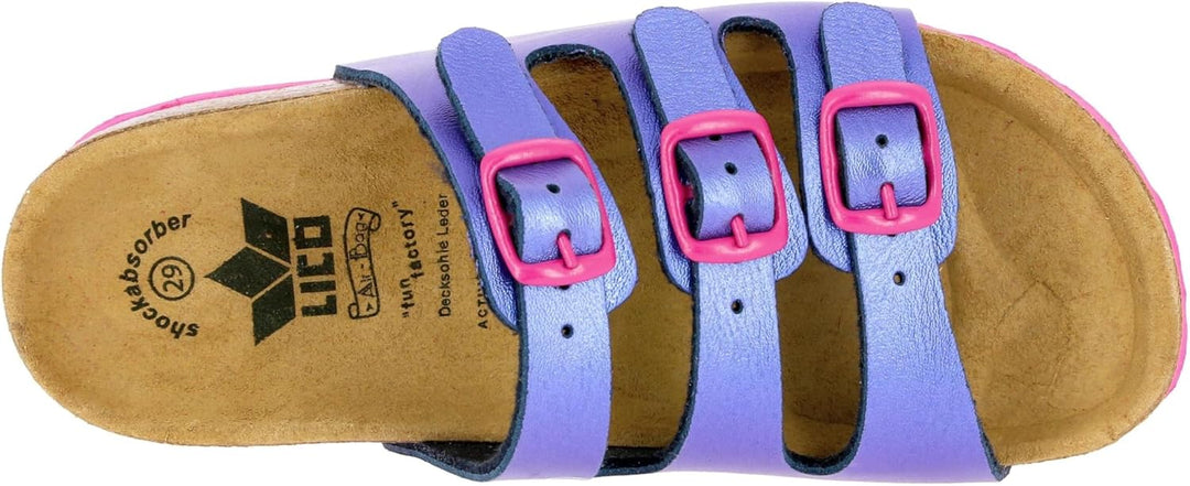 Lico Damen Bioline Pantoletten, Lila Pink