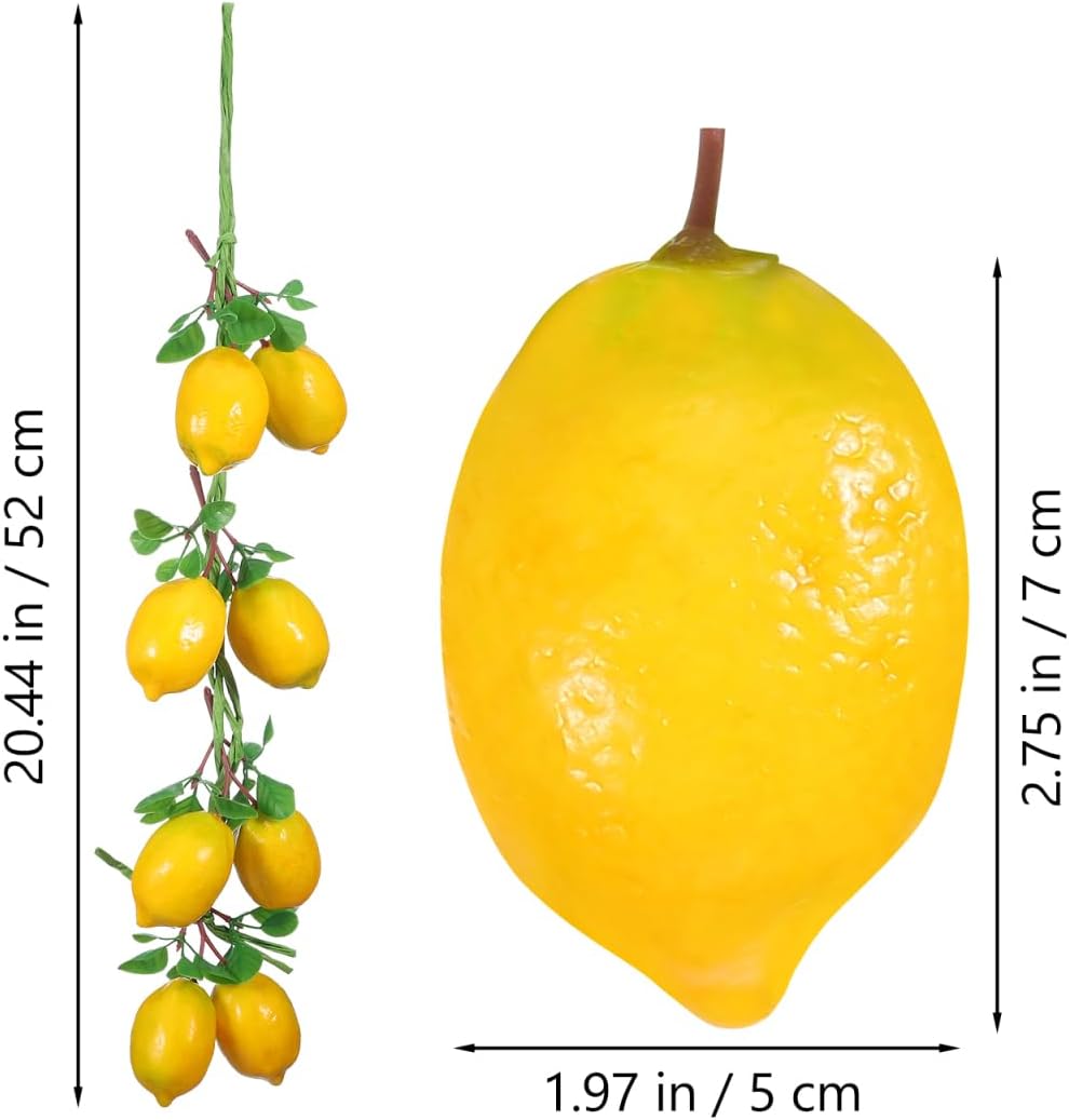 Simulations Zitronenschnur 2 Bündel Künstliche Zitronen Mit Aufhänger 20.47 Zoll Hängende Deko Für K