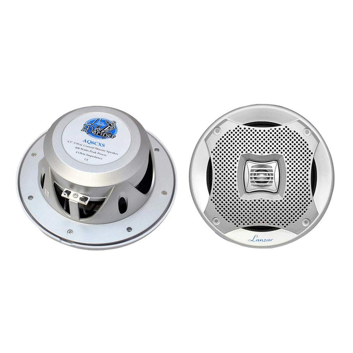 Lanzar AQ6CXW 2-Wege-Marine-Lautsprecher (400 W, 16,5 cm/6,5 Zoll), Weiss