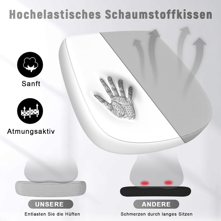 rattantree Bürostuhl mit Hochklappbaren Armlehnen, Ergonomischer Schreibtischstuhl mit Lendenwirbels