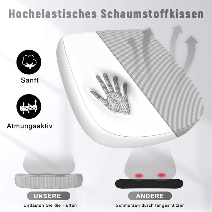 rattantree Bürostuhl mit Hochklappbaren Armlehnen, Ergonomischer Schreibtischstuhl mit Lendenwirbels
