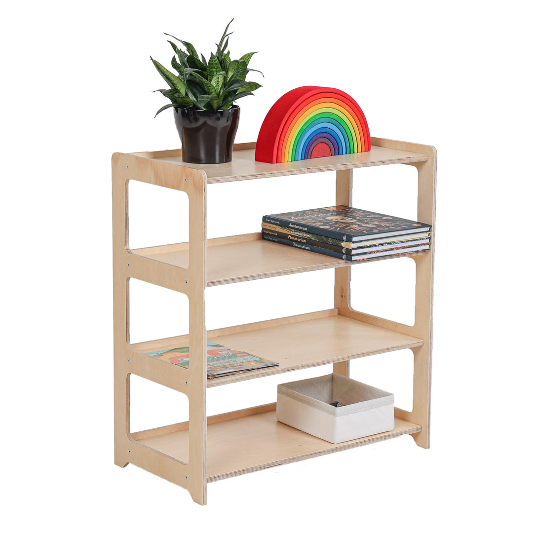 Montessori Regal für Kinderzimmer, Holz, Toy shelf for kids, Children's Room Shelf with 4 Shelves, B
