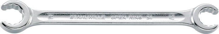 Stahlwille 41083032 abgew 24 Offene Doppelringschlüssel, abgewinkelt, Open-Ring, 30 x 32 mm, Silber