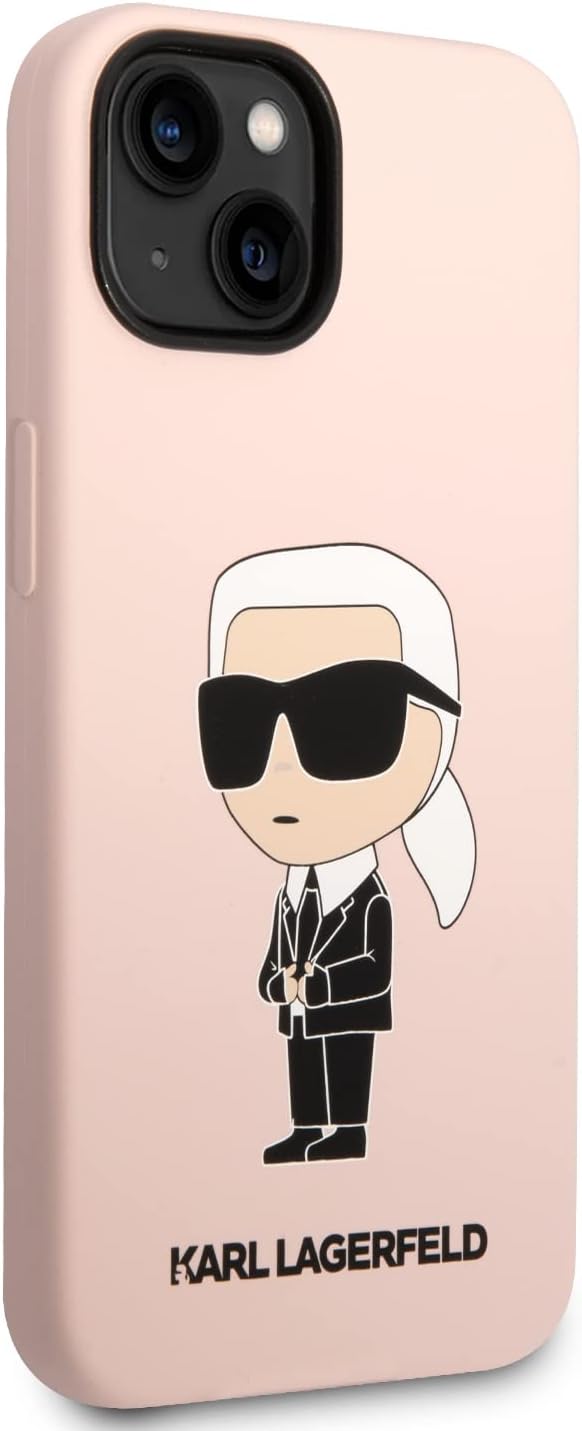 Karl Lagerfeld KLHCP14MSNIKBCP Hülle für iPhone 14 Plus 6,7" hardcase Rosa Silic Schwarz, Schwarz