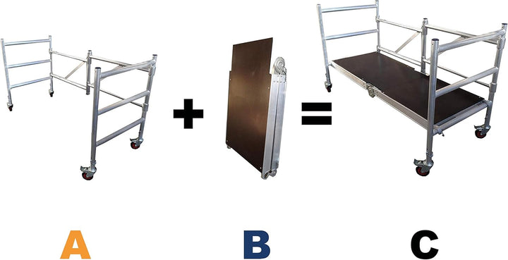 Alumexx Quicky Rahmen + Räder (Modul A) - Kompakter, leichter gerüst - Bestellen Sie auch Modul B: P